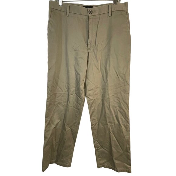 Dockers pants suit pants pockets straight fit cotton solid tan 32 x 30 READ - Picture 1 of 10